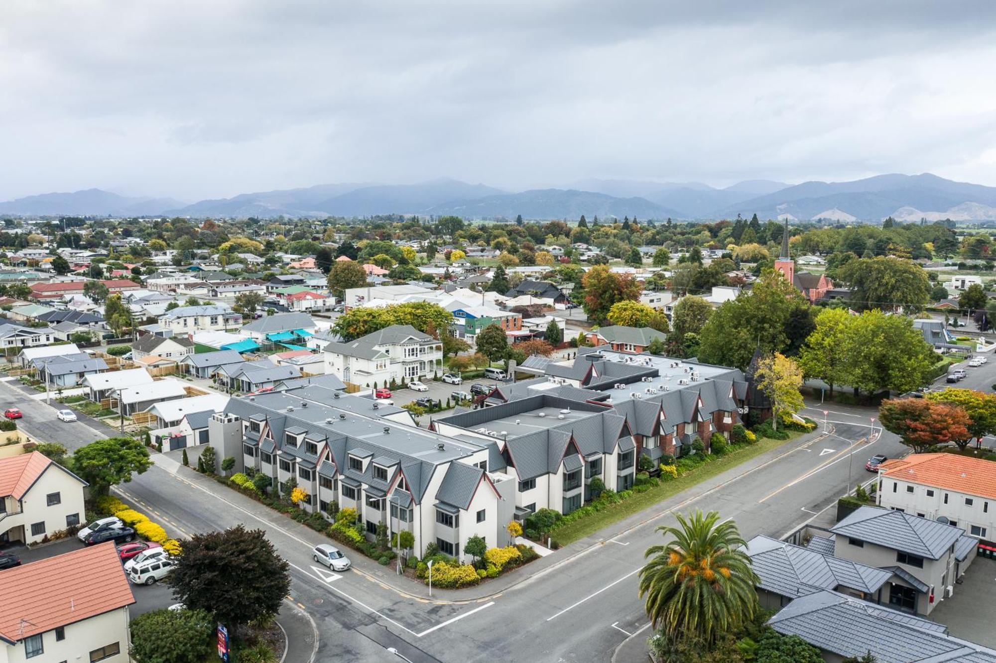 Carnmore Chateau Marlborough Blenheim Exteriör bild Aerial view of the suburb of Fendalton